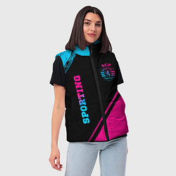 Женский жилет Sporting - neon gradient вертикально, цвет: 3D-черный — фото 2