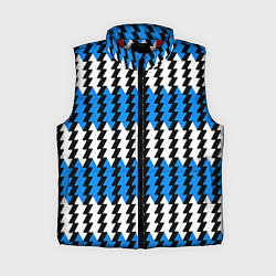 Женский жилет Вертикальные бело-синие полосы, цвет: 3D-красный