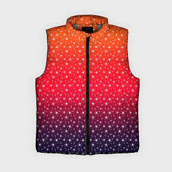 Женский жилет Градиент оранжево-фиолетовый со звёздочками, цвет: 3D-светло-серый