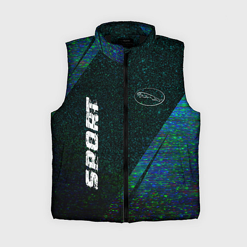 Женский жилет Jaguar sport glitch blue / 3D-Черный – фото 1