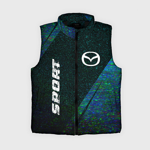 Женский жилет Mazda sport glitch blue / 3D-Черный – фото 1