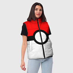Женский жилет Pokeball texture, цвет: 3D-черный — фото 2