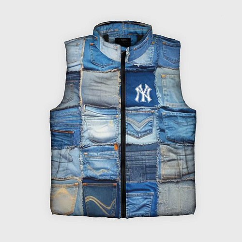 Женский жилет Patchwork - New York yankees baseball team / 3D-Черный – фото 1