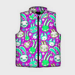 Женский жилет Разноцветные зайцы, цвет: 3D-светло-серый