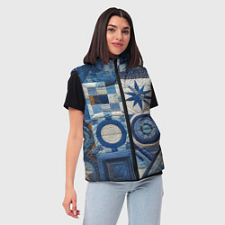 Женский жилет Denim patchwork - ai art, цвет: 3D-светло-серый — фото 2