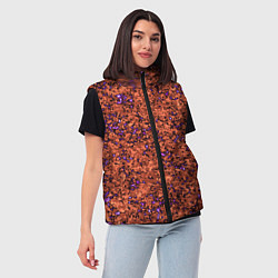 Женский жилет Яркий красно-коричневый со фиолетовым свечением, цвет: 3D-светло-серый — фото 2