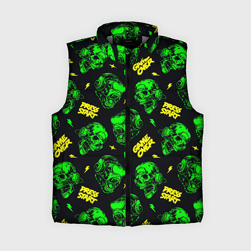 Женский жилет Game over press start / 3D-Светло-серый – фото 1