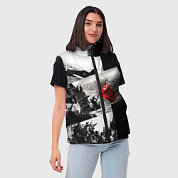 Женский жилет День победы 9 мая коллаж из фронтовых моментов, цвет: 3D-черный — фото 2