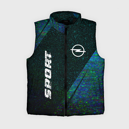 Женский жилет Opel sport glitch blue / 3D-Черный – фото 1
