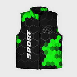 Женский жилет Jaguar green sport hexagon, цвет: 3D-черный