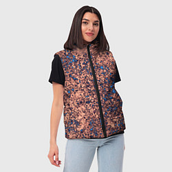 Женский жилет Абстракция земляной с голубым свечением, цвет: 3D-черный — фото 2