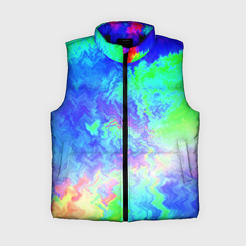 Женский жилет Сине-зелёная кислота тай-дай / 3D-Черный – фото 1