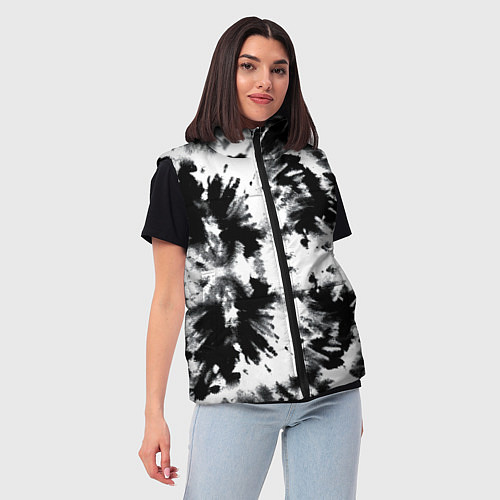 Женский жилет Серо белый тайдай / 3D-Красный – фото 3