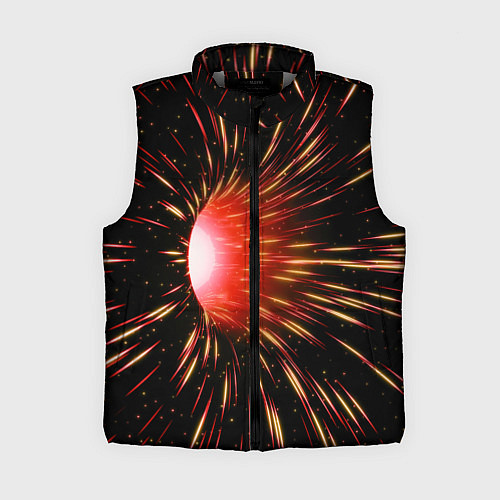 Женский жилет Червоточина - огненные лучи / 3D-Светло-серый – фото 1