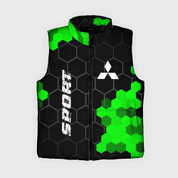 Женский жилет Mitsubishi green sport hexagon, цвет: 3D-черный