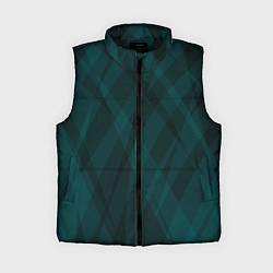 Женский жилет Тёмный зелёный полосатый, цвет: 3D-черный