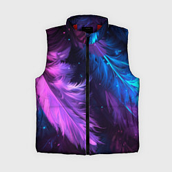 Женский жилет Искрящиеся перья в розовых и голубых оттенках