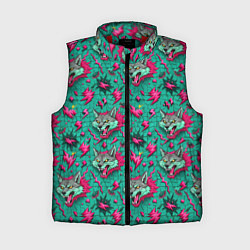 Женский жилет Паттерн объемные волки, цвет: 3D-красный