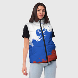 Женский жилет Российский триколор и герб, цвет: 3D-черный — фото 2