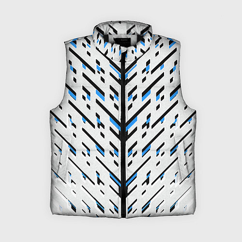 Женский жилет Black and blue stripes on a white background / 3D-Черный – фото 1