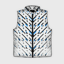 Женский жилет Black and blue stripes on a white background, цвет: 3D-черный