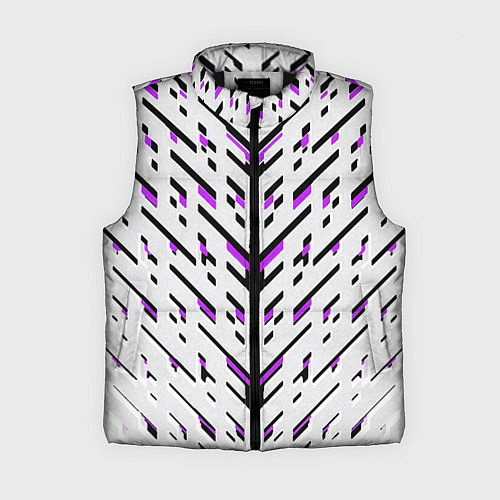 Женский жилет Black and purple stripes on a white background / 3D-Черный – фото 1