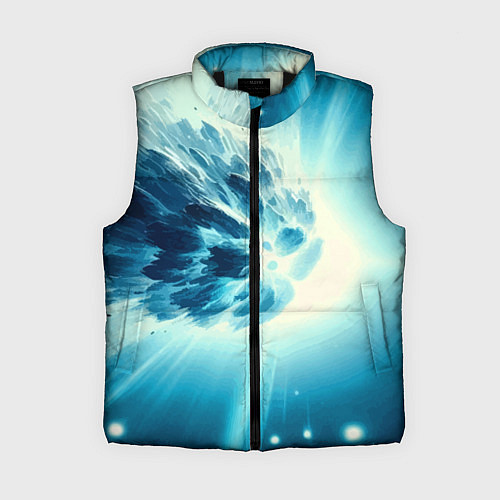 Женский жилет Неоновая комета - нейросеть / 3D-Черный – фото 1