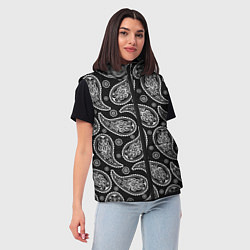 Женский жилет Паттерн огурцы, цвет: 3D-черный — фото 2