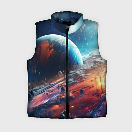 Женский жилет Космос фантастическая планета / 3D-Черный – фото 1