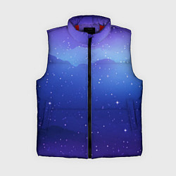 Женский жилет Синий космос и звезды