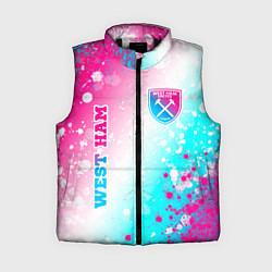 Женский жилет West Ham neon gradient style вертикально