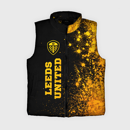 Женский жилет Leeds United - gold gradient по-вертикали / 3D-Черный – фото 1