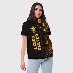 Женский жилет Leeds United - gold gradient по-вертикали, цвет: 3D-черный — фото 2