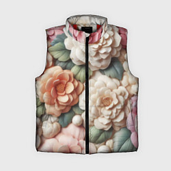 Женский жилет Текстурный фон в пастельных тонах, цвет: 3D-красный