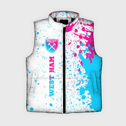 Женский жилет West Ham neon gradient style по-вертикали