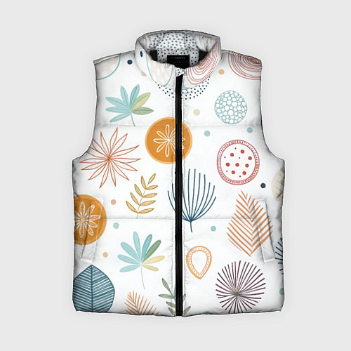 Женский жилет Листья и узоры / 3D-Черный – фото 1