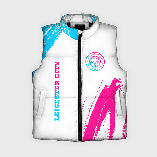 Женский жилет Leicester City neon gradient style вертикально / 3D-Черный – фото 1