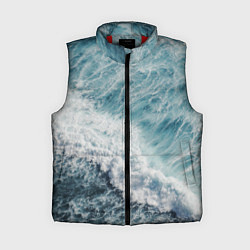 Женский жилет Морская бирюзовая волна, цвет: 3D-красный