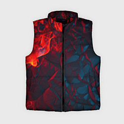 Женский жилет Темная абстракция с разломом красных плит, цвет: 3D-красный