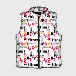 Женский жилет Спортивный паттерн с текстом желтого красного черн