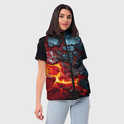 Женский жилет Темная огненная плитка, цвет: 3D-черный — фото 2