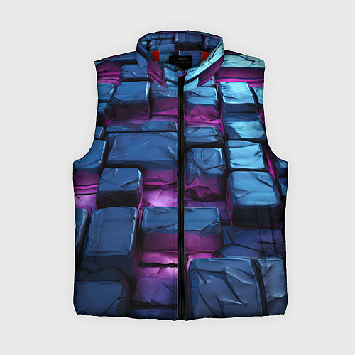 Женский жилет Неоновые плитки объемные / 3D-Красный – фото 1