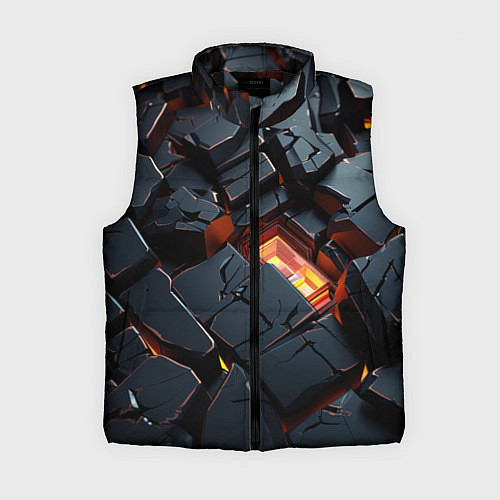 Женский жилет Черные камни с разломами / 3D-Черный – фото 1