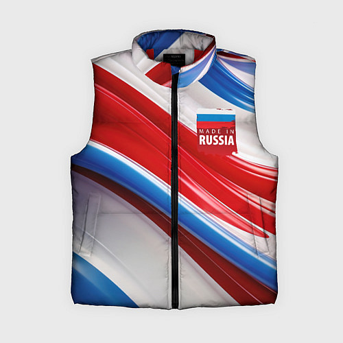 Женский жилет Герб России на абстрактном фоне / 3D-Красный – фото 1