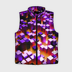 Женский жилет Фиолетовые блоки в оранжевом тумане