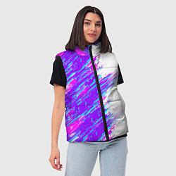 Женский жилет Neon glitch, цвет: 3D-красный — фото 2