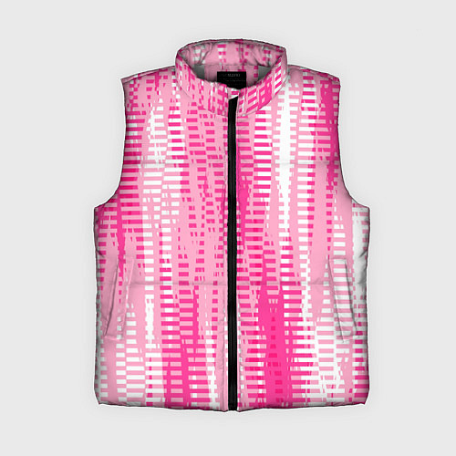Женский жилет Бело-розовый полосатый / 3D-Светло-серый – фото 1