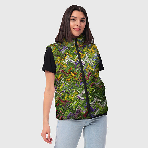 Женский жилет Разноцветная абстракция / 3D-Красный – фото 3