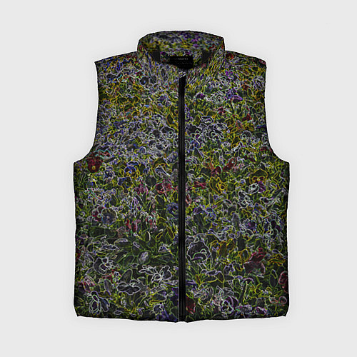 Женский жилет Абстрактные разноцветные контуры / 3D-Черный – фото 1