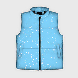 Женский жилет Снежинки на нежно голубом, цвет: 3D-черный